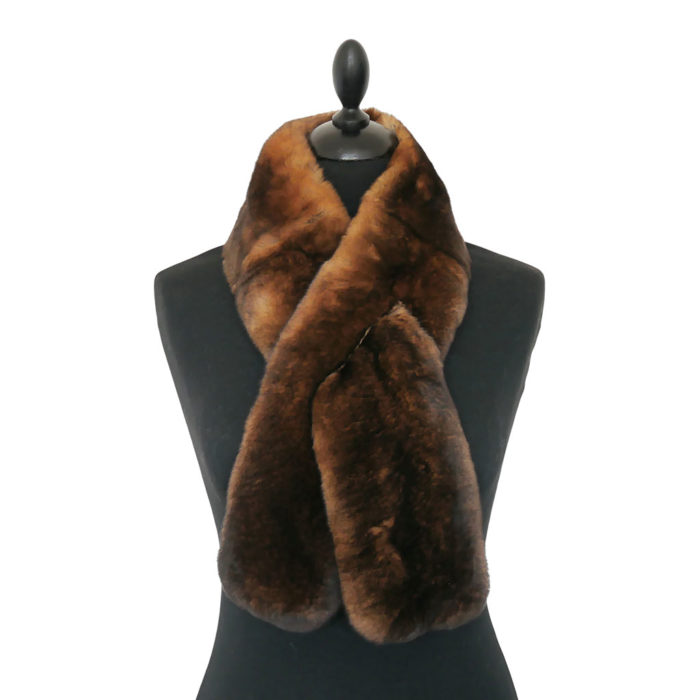 Brown Fur Scarf Caresse Orylag