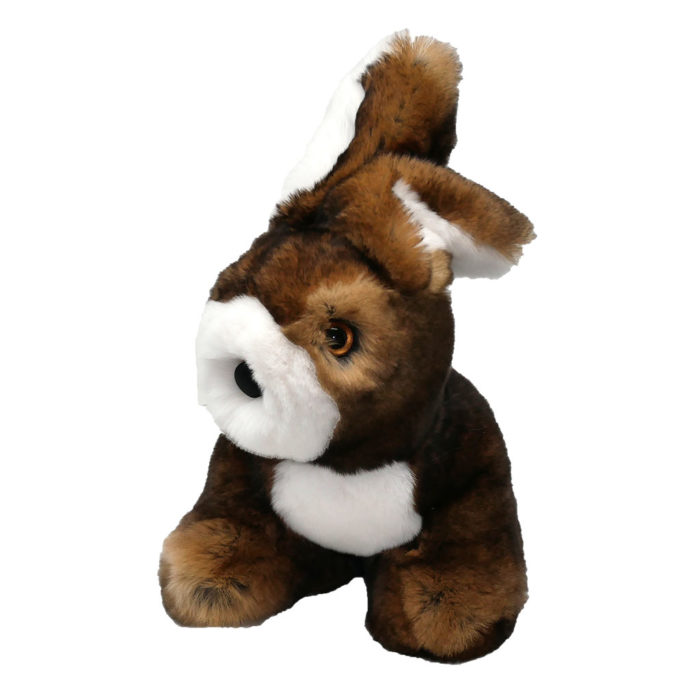 peluche lapin assis marron caresse orylag 1