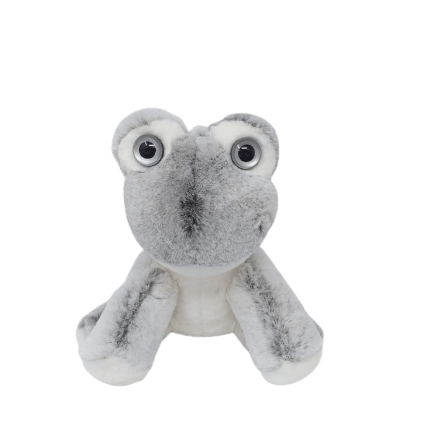 White Marble Frog stuffed animal - Shaved Orylag Fur